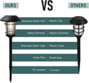 Grand patio Solar Outdoor Lights, 10 Pack, Glass Light Metal Pathway Light, Waterproof Landscape Lighting, Automatic Dusk and Dawn Sensor (Slate Gray) by GreenHaven Gardens