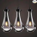 Modern Raindrop Pendant Lights Set of 3, Pendant Lights Kitchen Island 3 Pack, Matte Black Pendant Lights for Bedroom Bathroom, Chandelier for Living Room Hallway, Bulb Included by CozyNest Decor