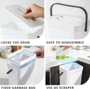 Kitchen Compost Bin Indoor for Counter Top,Hanging Small Trash Can with Lid,Food Waste Bin,Mountable Compost Busket 1.3 Gal/5 L Series,White by GreenHaven Gardens