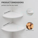 Corner Shelves, White Floating Corner Shelf, Set of 2 12inch Solid Oak Wood Wall Shelves, Round End Wall Mount with Wire Hole for Small Plant for Bedroom Kitchen, Living Room by CozyNest Decor