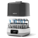NCVI 20-Minute Baby Bottle Steamer Sterilizer and Dryer with 2 Bottle Trays for 8/6 Bottles, Fast Electric Steam Sterilization Disinfection for All Bottles, Pacifiers, Teether and Breast Pump Parts by TinyTreasures Baby Boutique