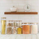 Glass Jars with Bamboo Lids, Glass Food Jars and Canisters Sets, Flour Jar, Large Food Canister with airtight lids, Flour Storage Container, Pantry Jars, 100oz by CozyNest Decor