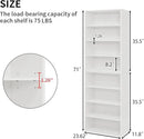 71 Inch Tall 8-Shelf Bookcase, Wood Bookshelf Storage Organizer Adjustable Shelf for Home Office Living Room, Converts into Two 4-Shelf Bookshelves, White by CozyNest Decor