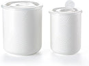 Food Storage Containers with Airtight Lids: Ceramic Canister Sets for Kitchen Countertop - Porcelain Jar for Coffee Tea Flour Sugar Rice Cookies Candy - White (23+42 oz) by CozyNest Decor