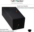 Tall Planters for Outdoor Plants, Large Resin Flower Pots for Garden, Front Porch, Patio, Indoor - Set of 2 (Black, 27.5 inch - 2 Pack) by CozyNest Decor