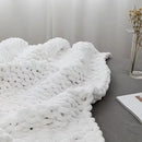 Chunky Knit Blanket Throw 40"×40", Hand Knitted Warm Chenille Throw Blanket, Home Decor Soft Thick Yarn Cable Knit Blanket, Soft Breathable Fleece Banket Christmas for Couch Bed Sofa Best Gift (White) by CozyNest Decor