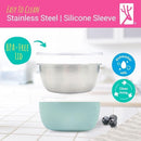 Elk and Friends Stainless Steel Bowls + Silicone Sleeve and Storage Lid | Baby, Toddler, Kids | Cereal & Snack Bowls | Storage Containers | Dishwasher Safe | 4 Pack by TinyTreasures Baby Boutique