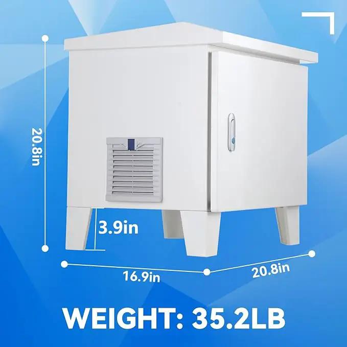 Pond Aerator Weatherproof Outdoor Cabinet,20.8”×16.9”×20.8” with Cooling Fan,pre-wired outlet, photo 2 of 8