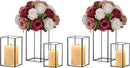 Hewory Glass Hurricane Candle Holder Set of 6, Black Large Hurricane Centerpiece for Table, Tall Floor Square Pillar Candle Holders Lantern Set for Wedding, Anniversary, Party, Fireplace, Dining Room by CozyNest Decor