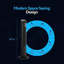 36” Oscillating Tower Fan, 3 Speed Portable Fan Tower With Remote Control, Quiet Operating Floor Fan for Bedroom with 7.5 Hr Auto Off Timer, Modern Design Room Cooling Fan For Home & Office by CozyNest Decor