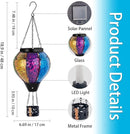 2PCS Solar Hot Air Balloon Lantern with Flame, Handmade Glass Hot Air Balloon Solar Lantern, Outdoor Lanterns Waterproof for Patio, Garden, Porch (Colorful) by GreenHaven Gardens