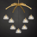 Modern Gold Chandelier, 34 inch Crystal Chandeliers for Dining Room (7-Light), Elegant Decoration Light for Living Room, Foyer Brass Chandeliers by CozyNest Decor