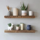 Urban Legacy Reclaimed Barnwood Planks | Floating Shelves for Wall w/Flush Mount Shelf Bracket Set Included | Set of 2 (Natural, 48" x 7" x 2") by CozyNest Decor