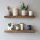 Urban Legacy Reclaimed Barnwood Planks | Floating Shelves for Wall w/Flush Mount Shelf Bracket Set Included | Set of 2 (Natural, 18" x 7" x 2") by CozyNest Decor