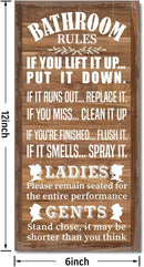 Rustic Western Bathroom Decor - Funny Wall Signs, Farmhouse Country Rules Wall Decor I1 by CozyNest Decor
