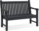 Psilvam Garden Bench, 2-Person Poly Lumber Patio Bench, All-Weather Outdoor Bench That Never Rot, Memorial Bench, Suit for Garden, Porch and Park (Black) by GreenHaven Gardens