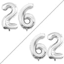 GOER Number 26 Balloons for 26th Birthday Party Decorations,42 Inch Jumbo Foil Helium 62 Balloons for 62nd Birthday Party Decoration (Silver) by TinyTreasures Baby Boutique