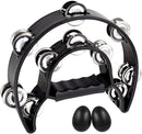 EastRock Double Row Tambourine,Metal Jingles Hand Held Percussion-Half Moon Tambourine for Adults, KTV, Party Black by TinyTreasures Baby Boutique