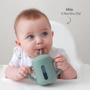 SAMiGO Silicone Sippy Cup, Baby Straw Cup for 6 12 18 Months, Sippy Cup with Straw for Toddlers 1-3 Years, Baby Water Cup for Drinking and Training, 6 oz by TinyTreasures Baby Boutique