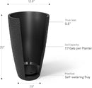 LA JOLIE MUSE 20inch Tall Black Planters Set of 2,Large Planters for Outdoor Plants,Flower Containers for Front Porch, Honeycomb by CozyNest Decor