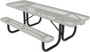 Coated Outdoor Furniture Heavy-Duty Portable ADA-Compliant Outdoor Picnic Table, Expanded Metal Patio Dining Furniture Made in America (8ft Rectangular, Both-Side Handicap, Textured Grey) by GreenHaven Gardens