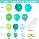 RUBFAC 129pcs Blue Green Balloons Different Sizes 18 12 10 5 Inch for Garland Arch, Green Blue Balloons for Birthday Baby Shower Gender Reveal Wedding Party Decoration by TinyTreasures Baby Boutique