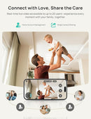 VistaView Smart WiFi Baby Monitor with 2 Cameras- 5” 1080P Split Screen & 2K Camera App Control, Cry & Motion Alerts, Night Vision, 5000mAh Battery, 2-Way Talk, Triple Security, 1279ft Range by TinyTreasures Baby Boutique