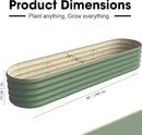 8x2ft Oval Galvanized Raised Garden Bed Kits 16" Tall Outdoor Large Metal Modular Planter Box 9-in-1 Raised Beds for Gardening,Vegetables,Fruits,Flowers & Herbs (Green) by GreenHaven Gardens
