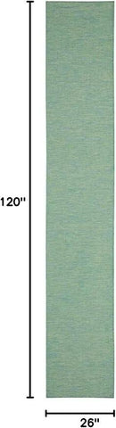 Nourison Home Positano 10' Runner Blue Green Fabric Modern Area Rug (10' Runner) by CozyNest Decor