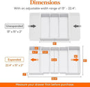 Lifewit Utensil Organizer for Kitchen Drawers, Expandable from 13‘’ to 22.4'', 15'' Depth, Plastic Cutlery Silverware Flatware Holder, Spatula Tools and Gadgets Storage, Large, White by CozyNest Decor