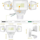 Onforu 3 Pack 65W LED Motion Sensor Outdoor Lights, Security Light Motion Outdoor Flood Light Fixture Detection Detector, 3 Adjustable Heads 6500LM 6500K IP65 Waterproof Exterior Garage Yard (White) by GreenHaven Gardens