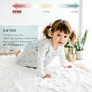 Tealbee DREAMSUIT: Toddler Sleep Sack with Feet 2T 3T - 0.8 TOG Lightweight Baby Wearable Blanket for Walkers - Rayon Made from Bamboo, Organic Cotton Sleeping Bag - Croissant by TinyTreasures Baby Boutique