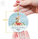 Unifury Personalized Baby First Christmas Ornament 2024, Adorable Keepsake for Babies First Christmas Tree, Holiday Decor for Celebrating Ceramic Babys 1st Christmas Ornament 2024, Animal Baby by TinyTreasures Baby Boutique