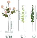 Faux Pink Kiku Flower, 10 Stems with 5 Heads Each & 4 Branches Eucalyptus Stems, Artificial Small Mini Chrysanthemum Flowers for Aesthetic Room Decor, Floral Arrangements Centerpiece by CozyNest Decor