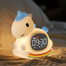 Alarm Clock for Kids with Night Light, Sleep Training Clock Time to Wake Clock, Rechargeable Silicone Light for Bedroom, Perfect Sleep Companion for Boys Girls, Blue Pony by TinyTreasures Baby Boutique
