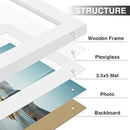 Vittanly 4x6 Picture Frames Set of 9, Shatter Resistant Plexiglass, Display 3.5x5 Pictures with Mat or 4x6 without Mat, Photo Frames for Wall or Tabletop, Engineered Wood, White by CozyNest Decor