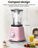 Professional Blender For Smoothies, 58 Oz Glass Jar, Glass Blender Including Puree & Crush Ice Functions, 750 Watts, B02 (Macaroon Pink) by TinyTreasures Baby Boutique