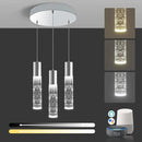 OKELI Smart Dimmable LED 3-Light Pendant Light for Kitchen Island, 18W 1350LM Modern Bubble Crystal Island Light Fixture with TUYA App & Voice Control, Adjustable 3000K-6000K, Electro-Chrome, Round by CozyNest Decor