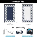 Outdoor Plastic Straw Rug, Waterproof Mat, Washable Large Floor Mat and Rug for Outdoors, RV, Beach, Patio, Camping, Backyard, Deck, Picnic, Outside (5x8ft,Olive-Leaf/Dark Blue&White) by GreenHaven Gardens