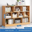 IOTXY Open Shelf Low Bookcase - Wooden 3-Tier Floor Standing Display Cabinet Organizer with Base, 10 Cubes Short Horizontal Bookshelf in Pear Yellow by CozyNest Decor