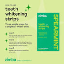Zimba Spearmint Flavored Teeth Whitening Strips | Vegan, Enamel Safe Hydrogen Peroxide Teeth Whitener for Coffee, Wine, Tobacco, and Other Stains | 14 Day Treatment | Spearmint by CozyNest Decor