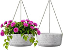 10.7 Inch Hanging Planter for Outdoor Indoor Plants，2 Pack Hanging Flower Pots with Drain Holes for Garden Home Decor Use (Marble) by GreenHaven Gardens