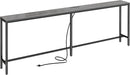 SUPERJARE 78.7 Inch Console Table with Outlet, Sofa Table with Charging Station, Narrow Hallway Entryway Table, Behind Couch Table, for Living Room, Charcoal Gray by CozyNest Decor