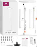 EMITEVER LED Floor Lamp, 60W Full-Spectrum Eye-Care Standing Light, 72.8” Dimmable Reading Lamp for Study Rooms, Living Rooms, Dental Offices and Conference Lighting, 4000K Natural Daylight, White by CozyNest Decor