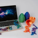 3D Printed 12” Articulated Crystal Dragon Inside 5.1” Egg – Fantasy Collectible, Fidget Toy & Stocking Easter Basket Stuffers for Home & Office Decor (Laser Purple) by CozyNest Decor