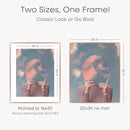 Homeforia 20x24 Frame Rose Gold, High End Metal 20x24 Poster Frames with Mat 16x20 inch Photo, 20 x 24 Rose Gold Picture Frame Matted to 16 by 20 Print, 24x20 Frame, Tempered Glass, Wall Kit, Set of 1 by CozyNest Decor