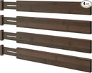 BAMEOS Drawer Divider,Expandable Bamboo Separators Adjustable Utensil Knife Fork Tool Kitchen Organizer, Clothes Fabric Drawer Organizer In Bathroom Bedroom Office, Cabinet Dresser Organizer 4-pack by CozyNest Decor