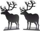 Winterworm Fashion Creative Cartoon Cute Iron Elk Moose Pattern Nonskid Metal Office Desk Bookends (Black) by CozyNest Decor