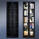 5 Tier Metal Curio Cabinets, 71" Tall Modern Bookshelf Cabinet with 4 Adjustable Shelves, Cabinet Display Case for Home Office, Living Room, Pantry, Assemble Required, Black by CozyNest Decor