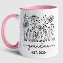 Personalized Grandma EST 2026 Accent Coffee Mug Gift For Nana Granny Grandmother, Novelty Grandma White Coffee Cup 11Oz 15Oz, Custom Year/Name Grandmother Ceramic Cup Gift For Birthday Mother's Day by TinyTreasures Baby Boutique